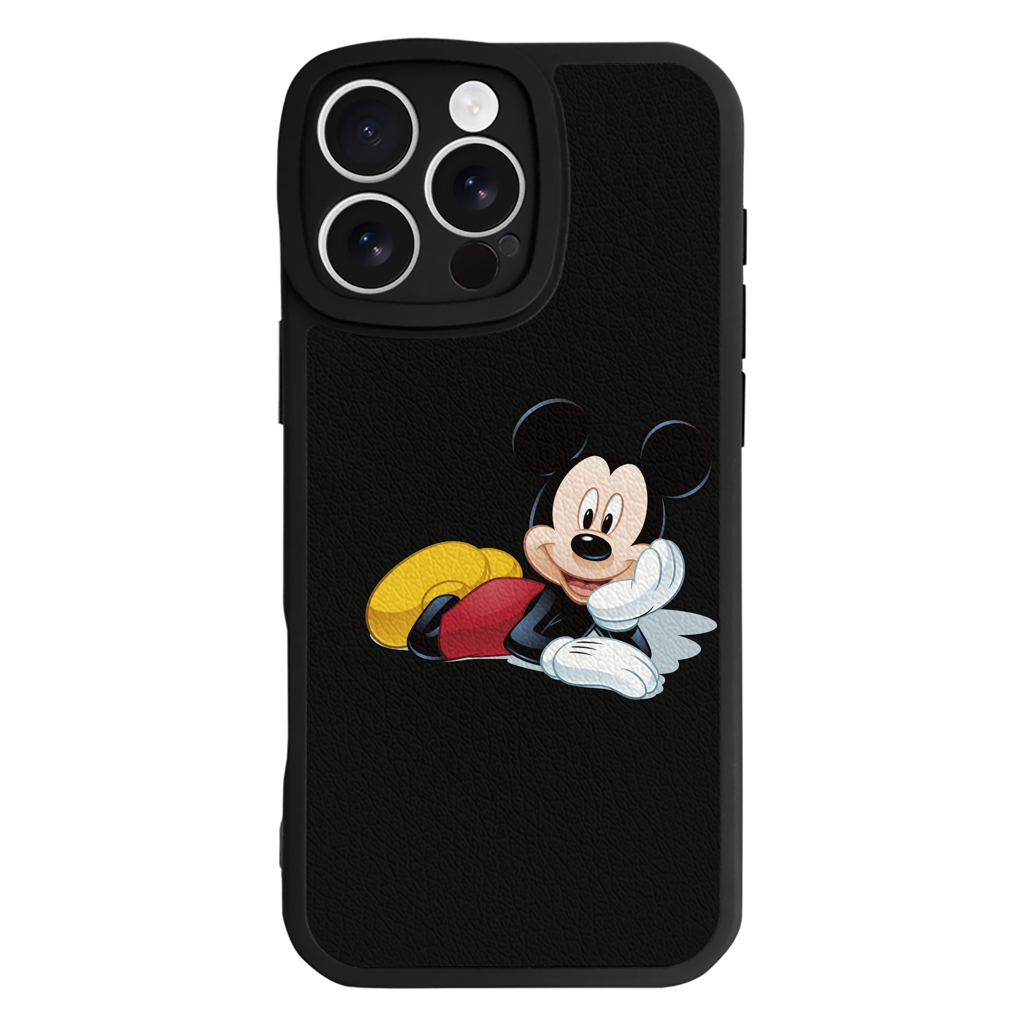 （画像用） ミッキーマウス Mickey Mouse 【iPhone 16シリーズ対応】シリコンスマホケース（レザー調） 材質：シリコン